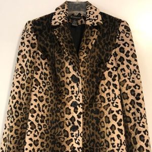 Faux leopard design coat